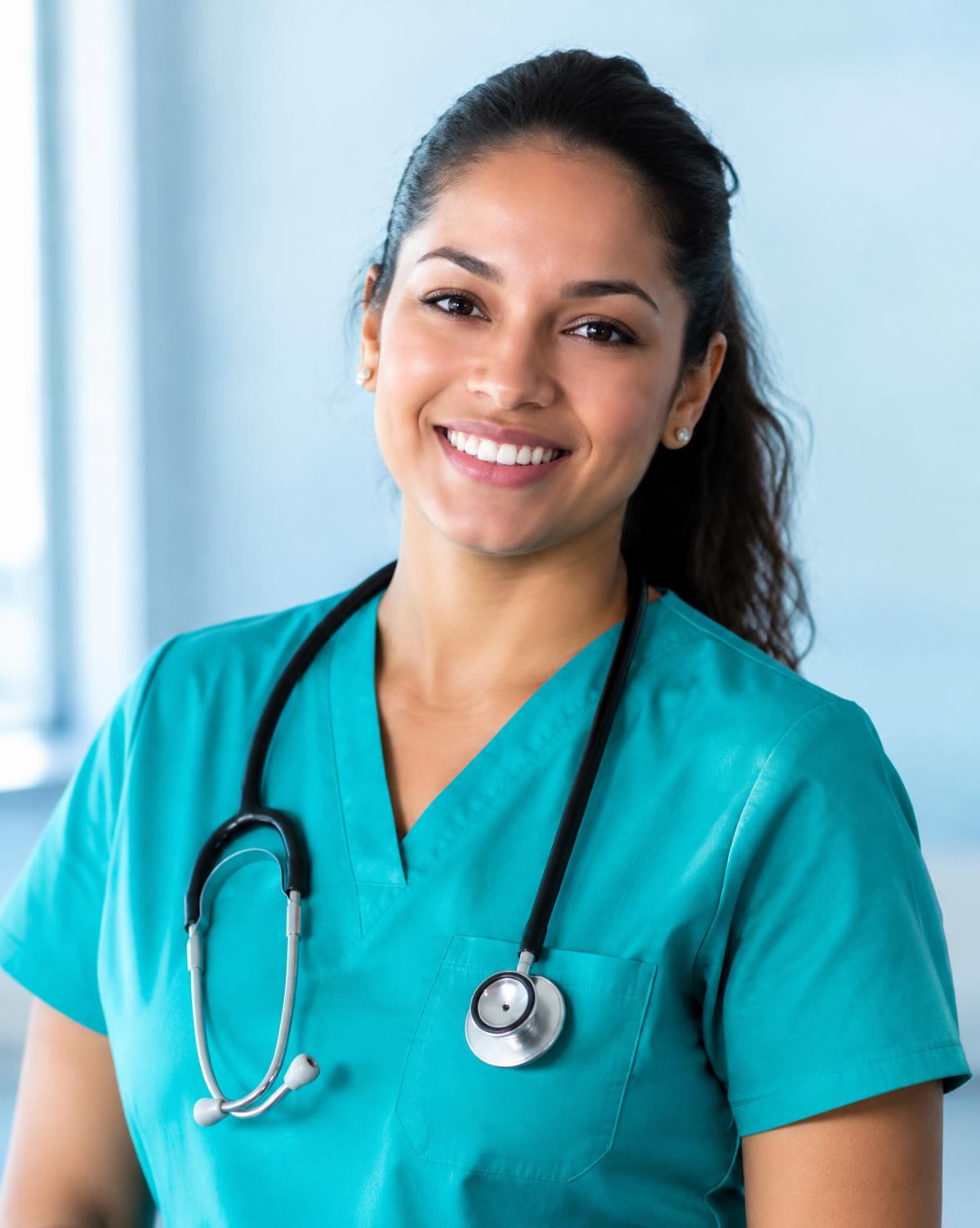 Profissional de saúde sorrindo com confiança